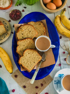 "butter and sugar free banana bread - www.kitchenmai.com"