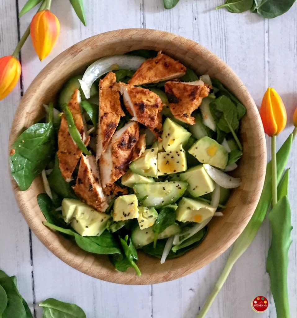 Easy, healthy and quick roasted chicken salad