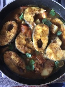 "Easy Bengali fish curry with potatoes and cauliflower - www.kitchenmai.com"