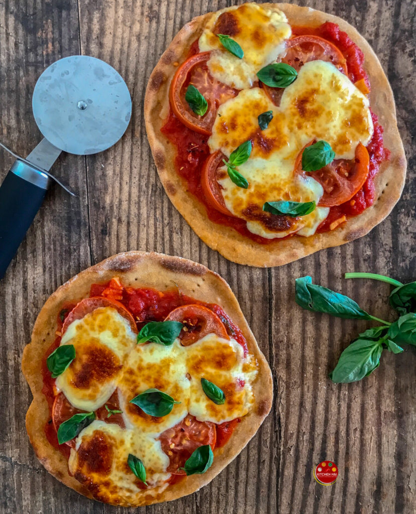 "Homemade easy pizza margharita - www.kitchenmai.com"