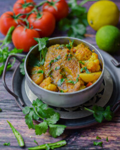 "Bengali fish curry with potatoes and cauliflower - www.kitchenmai.com"