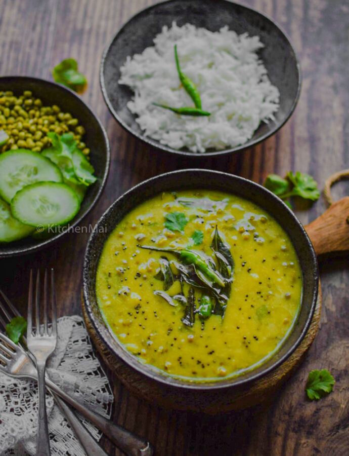 Khatta moong  – Green gram buttermilk curry