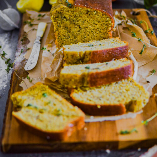"Healthy lemon loaf cake - www.kitchenmai.com"