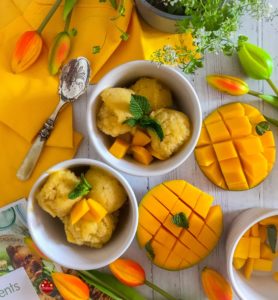 "Sugar and dairy free mango ice cream - www.kitchenmai.com"