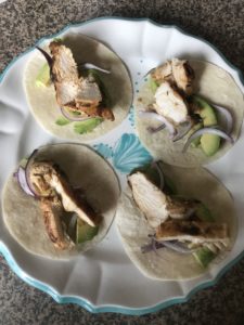 "Grilled chicken tacos with mango salsa - www.kitchenmai.com"