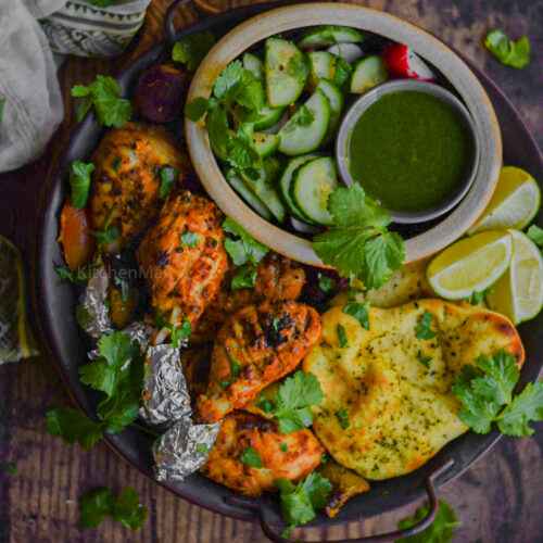 "Chicken tandoori with mint chutney - www.kitchenmai.com"