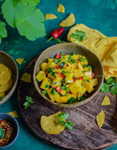 "Quick and easy mango salsa - www.kitchenmai.com"