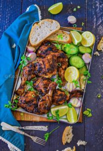 "Chicken tandoori with mint chutney - www.kitchenmai.com"