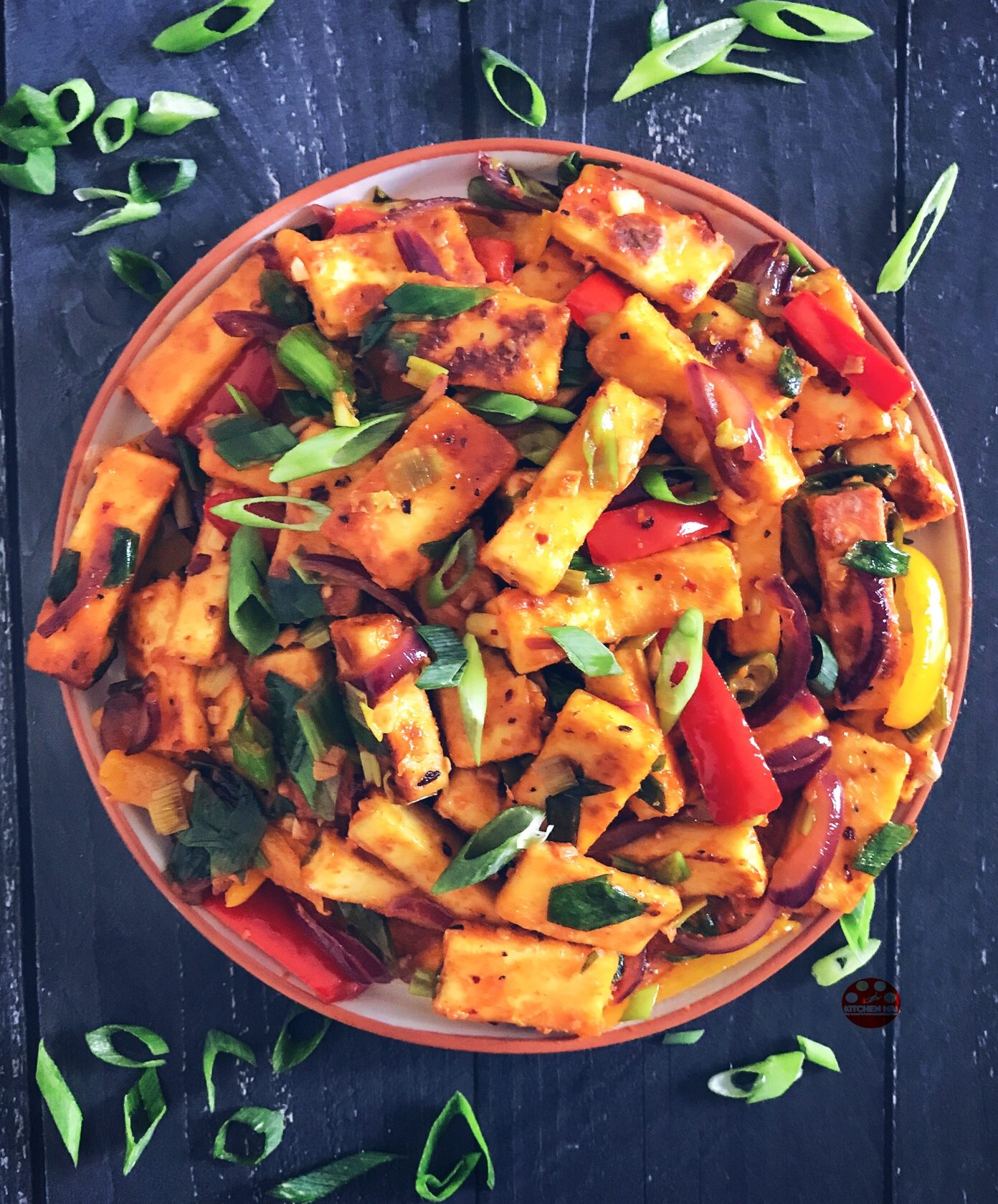 Paneer chili garlic stir fry Kitchen Mai