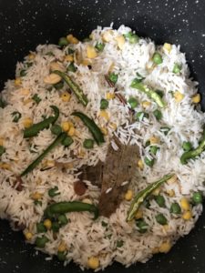 "Sweet Corn and peas pulao (pilaf) - www.kitchenmai.com"