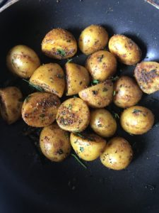 "Roasted potatoes with sambar masala - www.kitchenmai.com"