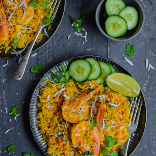 "Goan prawn pulao pilaf - www.kitchenmai.com"