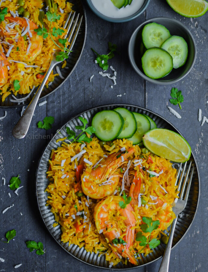 Goan prawn pulao (pilaf)