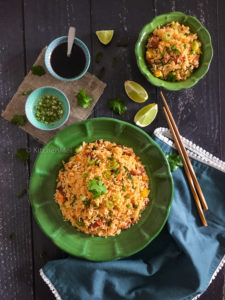 "chinese style chorizo fried rice - www.kitchenmai.com"