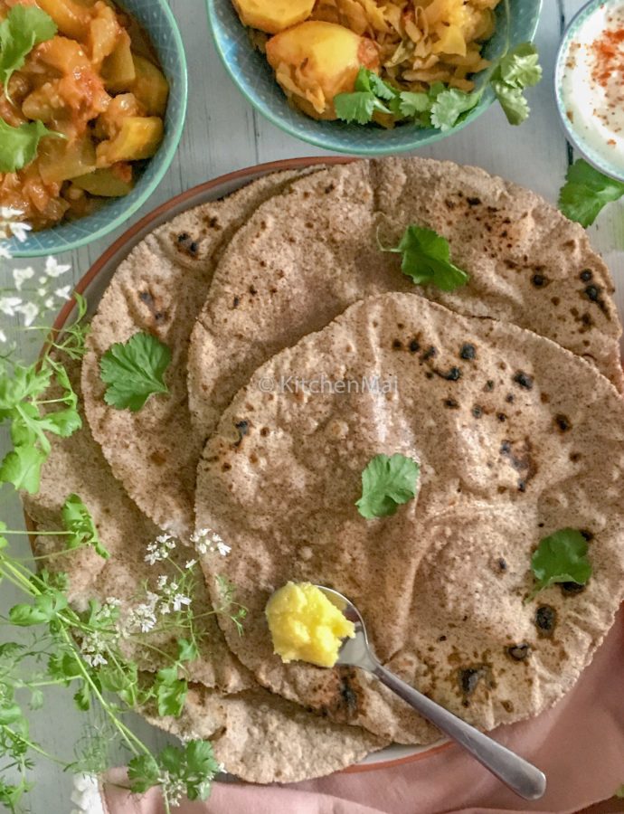 Ragi or finger millet rotis/chapatis