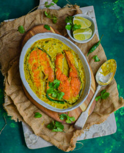 "Sorshe maach (Bengali fish in mustard sauce) - www.kitchenmai.com"