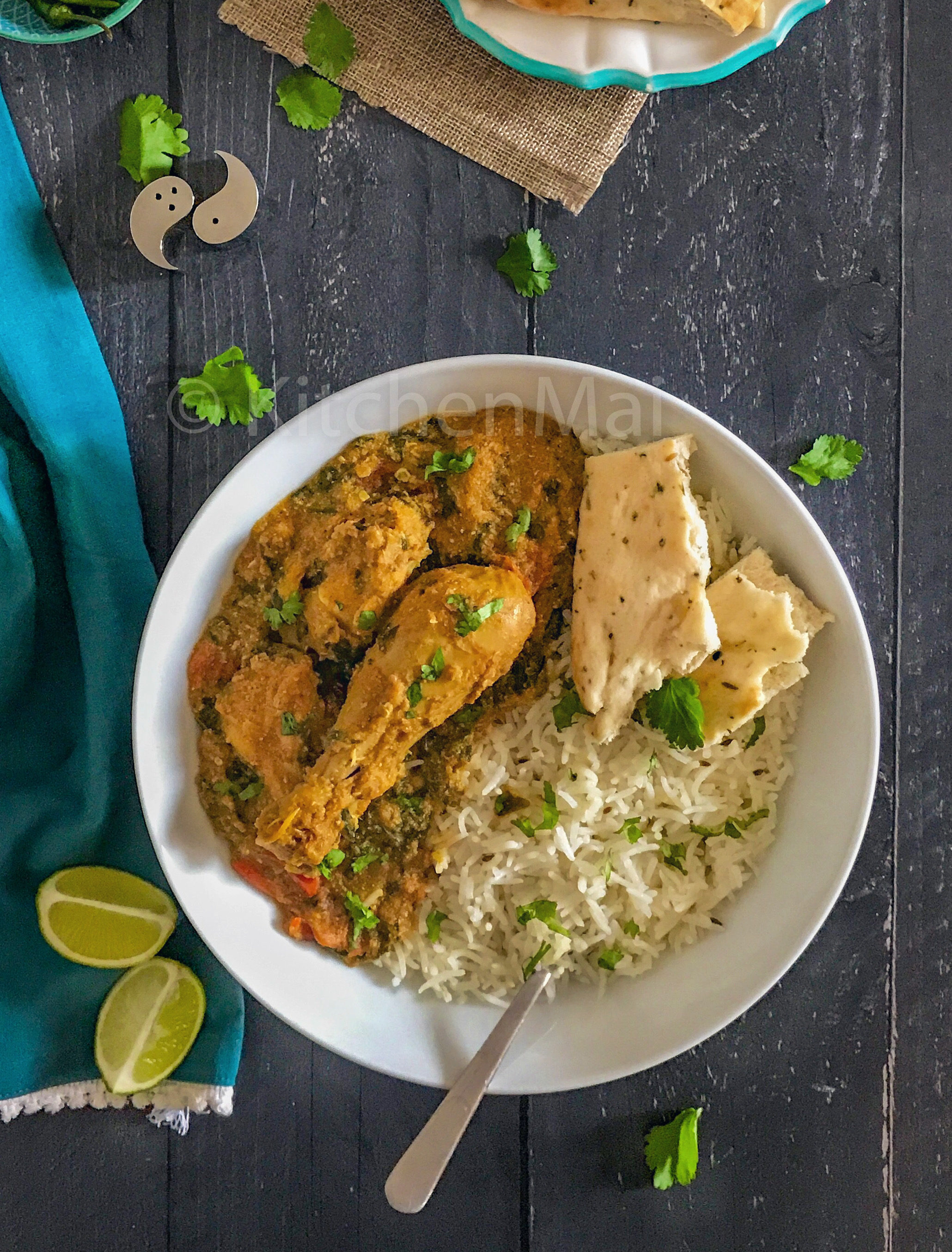 "Methi chicken (chicken curry with fenugreek leaves) - www.kitchenmai.com"