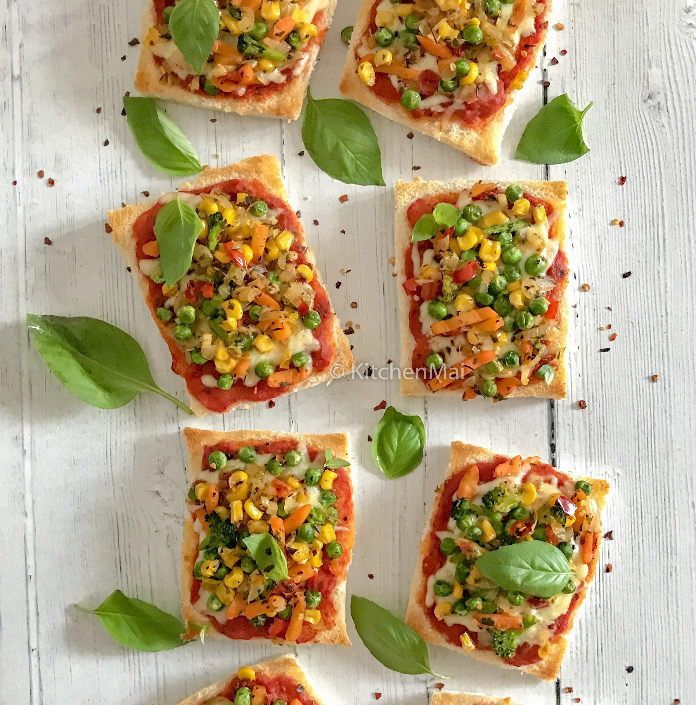 Sautéed vegetables pizza toast – Kitchen Mai