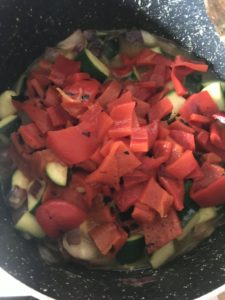 "roasted pepper and zucchini soup - www.kitchenmai.com"