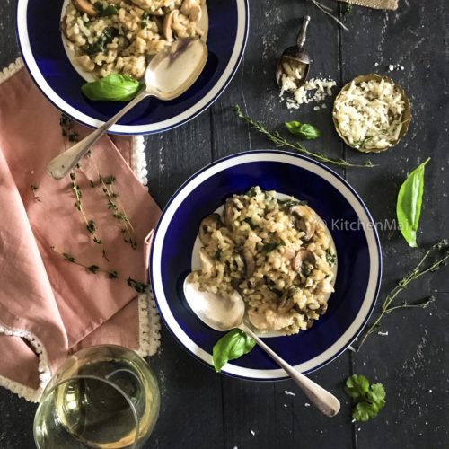 "Mushroom and chicken risotto - www.kitchenmai.com"