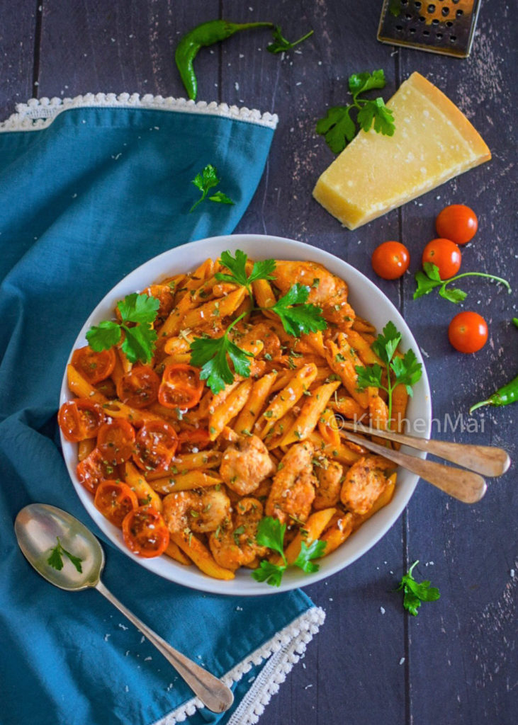 Butter chicken pasta Kitchen Mai