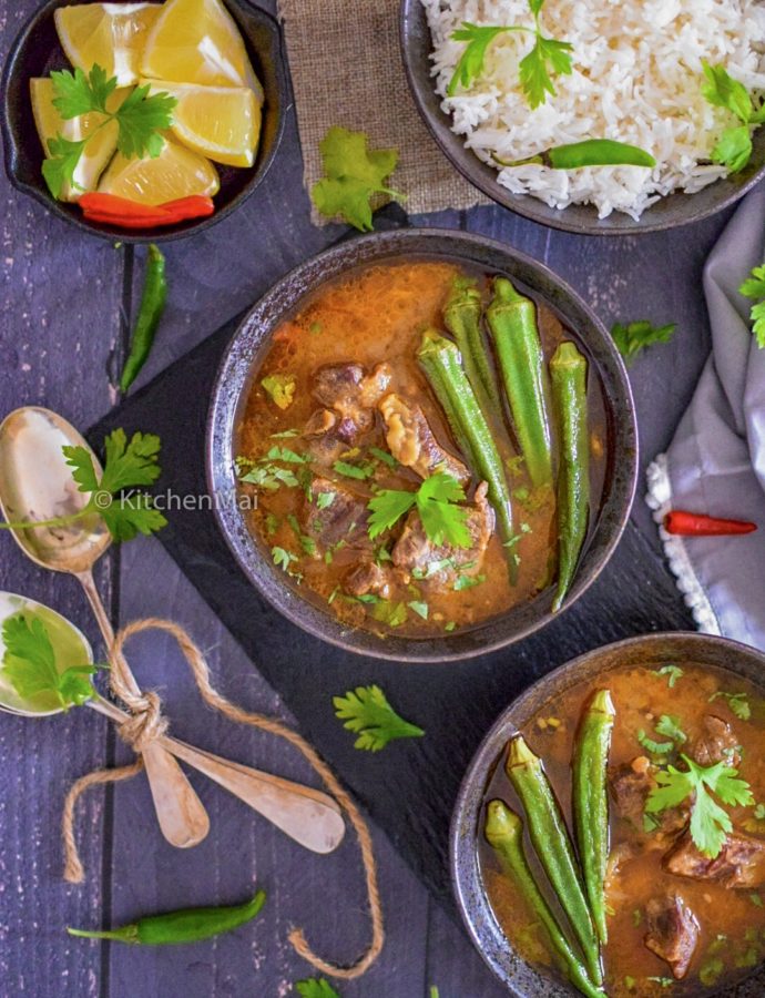 Bhindi gosht (Indian lamb & okra stew)