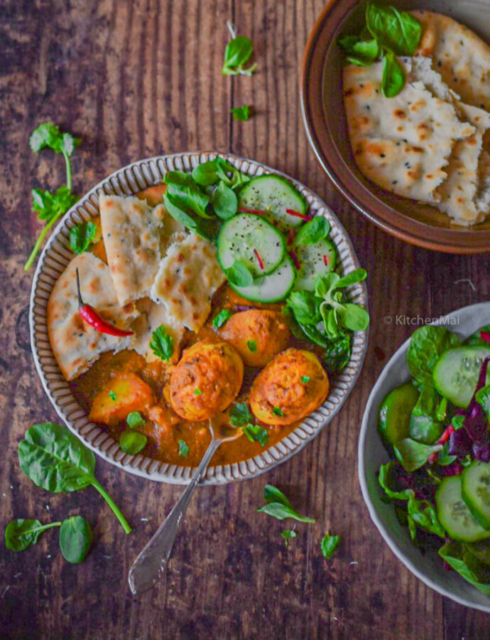 Tomato coriander egg curry