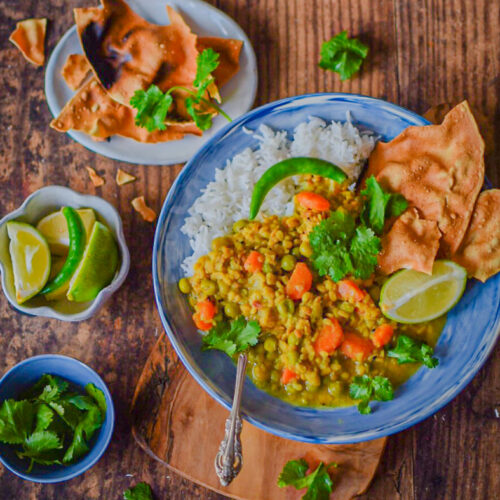 "Bhaja moong dal (Bengali roasted moong dal) - www.kitchenmai.com"