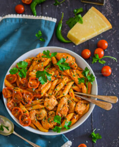 "Butter chicken pasta - www.kitchenmai.com"