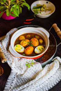 "Potatoes and capsicum egg curry - www.kitchenmai.com"