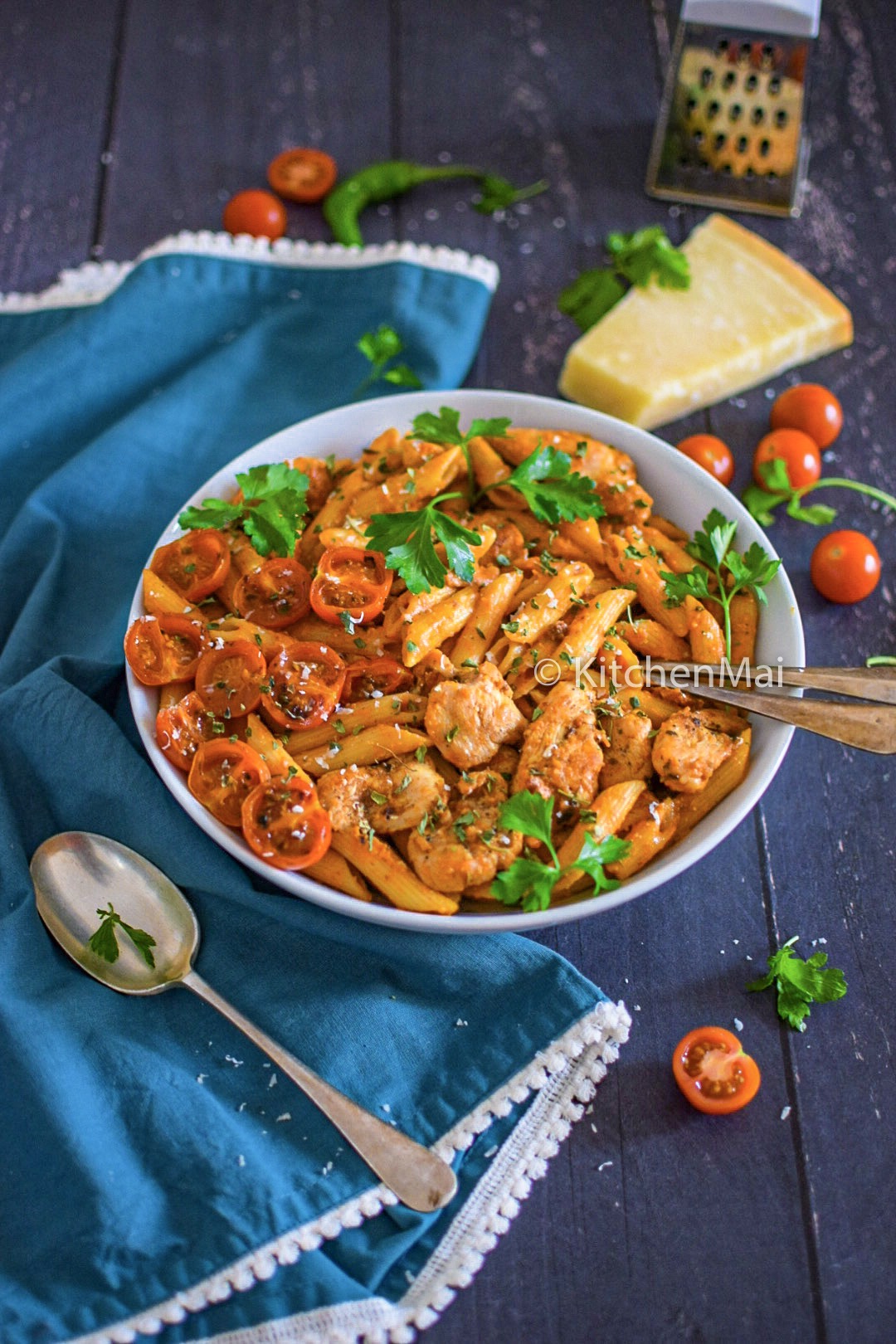 Butter chicken pasta Kitchen Mai