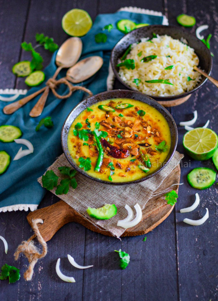 "Moong dal with tempered garlic - www.kitchenmai.com"