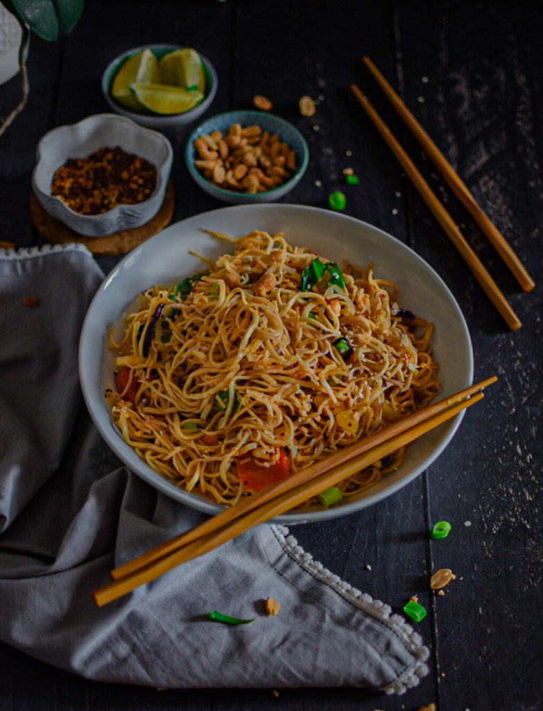 "Spicy Thai vegetables noodles - www.kitchenmai.com"