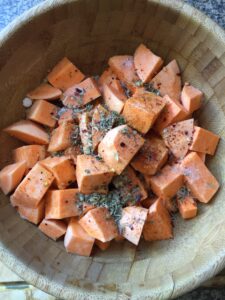 "roasted sweet potato salad with feta - www.kitchenmai.com"