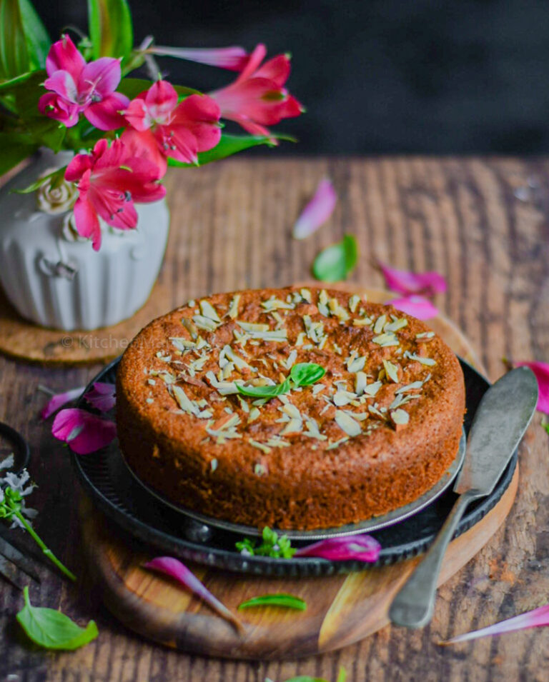 Almond cardamom sponge cake – Kitchen Mai