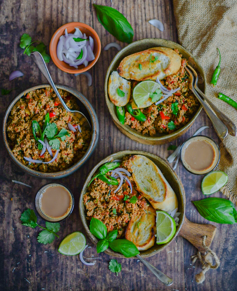 "Egg bhurji (spicy scrambled eggs) - www.kitchenmai.com"