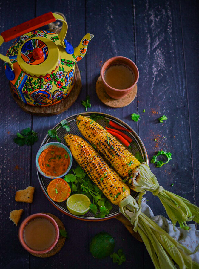 Mumbai street style roasted corn