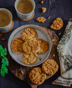 "whole wheat flour and oats cookies eggless - www.kitchenmai.com"
