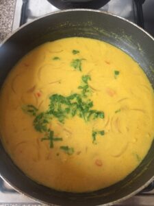 "Cabbage pakora kadhi (yoghurt curry) - www.kitchenmai.com"