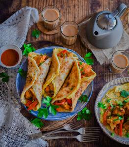 "Kolkata style egg chicken roll - www.kitchenmai.com"