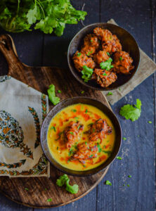 "Cabbage pakora kadhi (yoghurt curry) - www.kitchenmai.com"