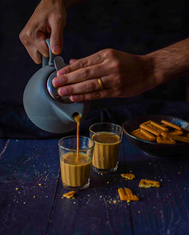 "Jaggery and ginger flavoured chai - www.kitchenmai.com"