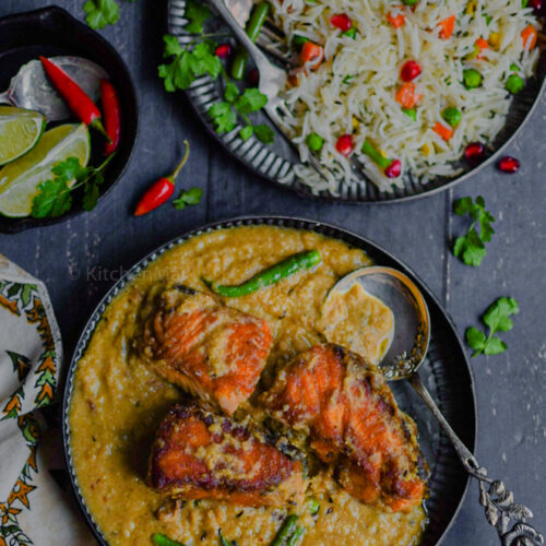 "Fish rezala (Bengali style fish in white gravy) - www.kitchenmai.com"
