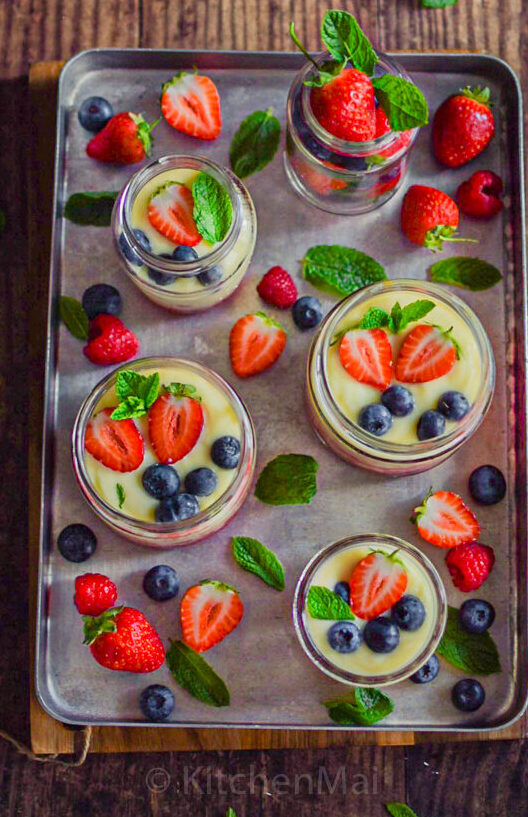 "Homemade vanilla custard (without custard powder) - www.kitchenmai.com"