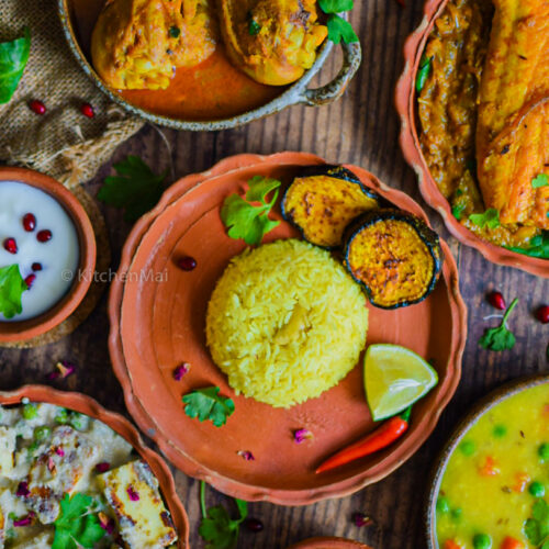 "Bengali basanti pulao mishti pulao - www.kitchenmai.com"