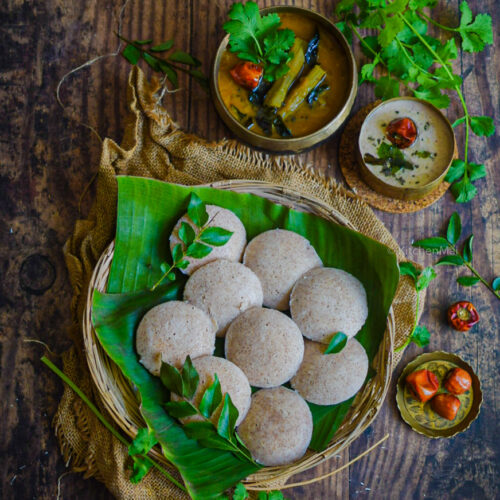 "Ragi idli - www.kitchenmai.com"