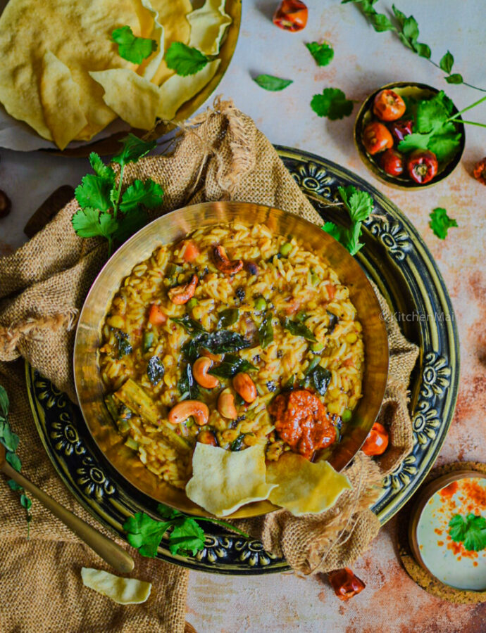 Bisi bele bath (curried lentils and rice)