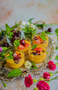 "Eggless mango custard - www.kitchenmai.com"