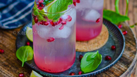 Pomegranate basil virgin mojito