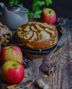 "Chai spiced French apple cake - www.kitchenmai.com"